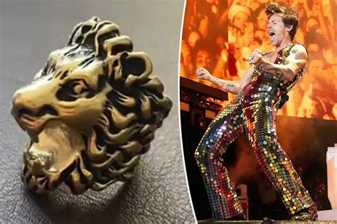 lion ring gucci harry styles|Harry Styles thanks fans for reuniting him with lost ring .